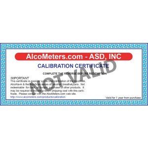 Breathalyzer Calibration Certificate