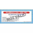 AlcoMate AccuCell AL9000 Breathalyzer Calibration Certificate